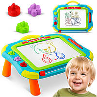Дошка-столик для малювання Ricokids — 2-в-1 ігрова дошка та столик для творчості дітей