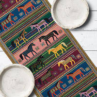 Доріжка на стіл (ранер) Коні в стилі килиму