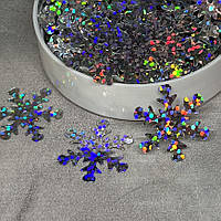 Паєтки декоративні "Сніжинка", розмір 20 мм, срібло, упаковка ≈150 шт, арт 019453, Сріблястий