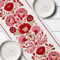 Доріжка на стіл (раннер) Червоний цвіт