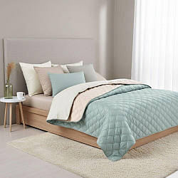 Покривало полуторне 140х210 см IDEIA стьобане двостороннє якісна стібка мікрофібра на ліжко, диван