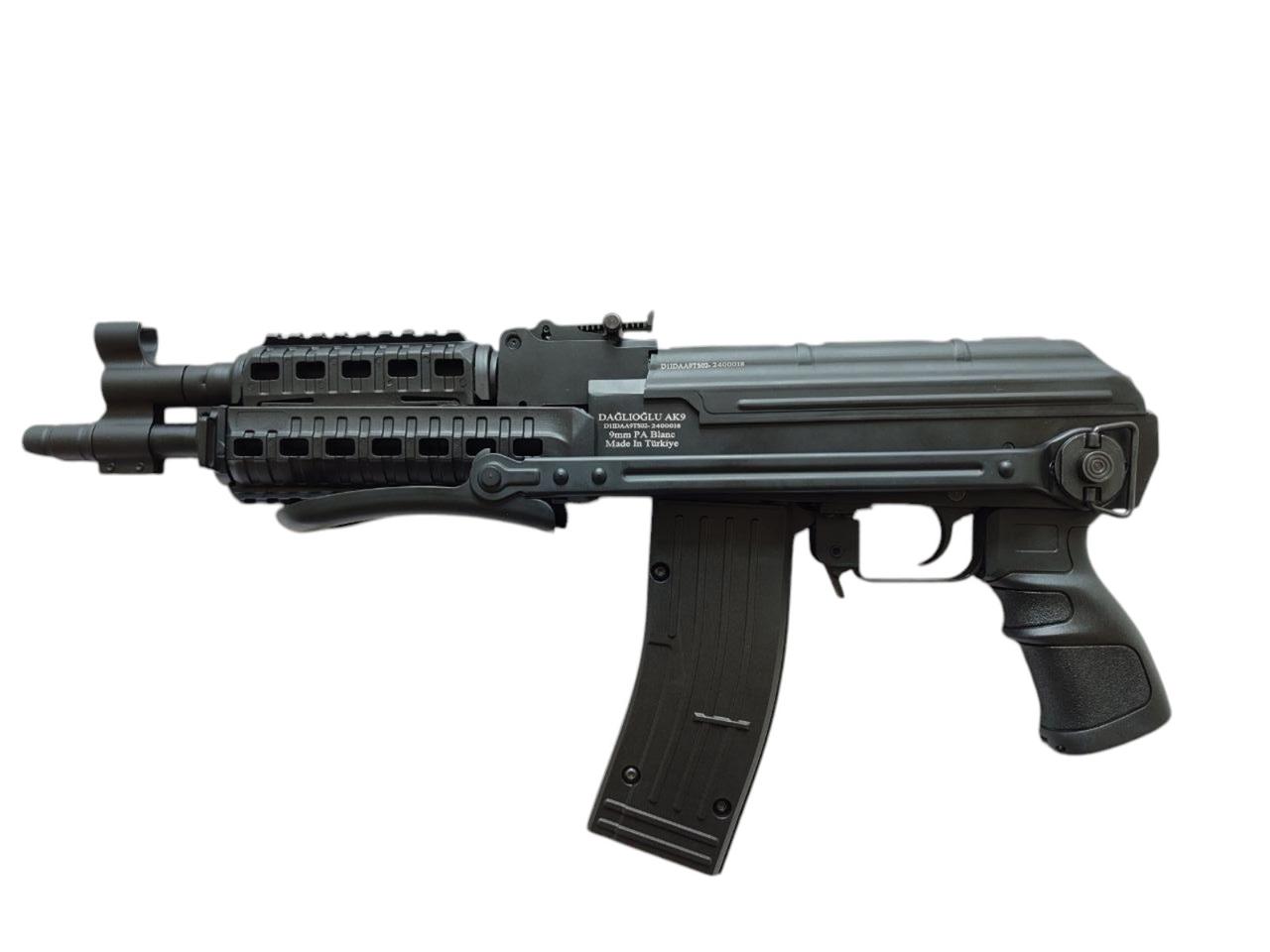 Сигнально Шумовий АКМС чорний, рукоять пластик (автомат Калашнікова Модернізований Складаний)