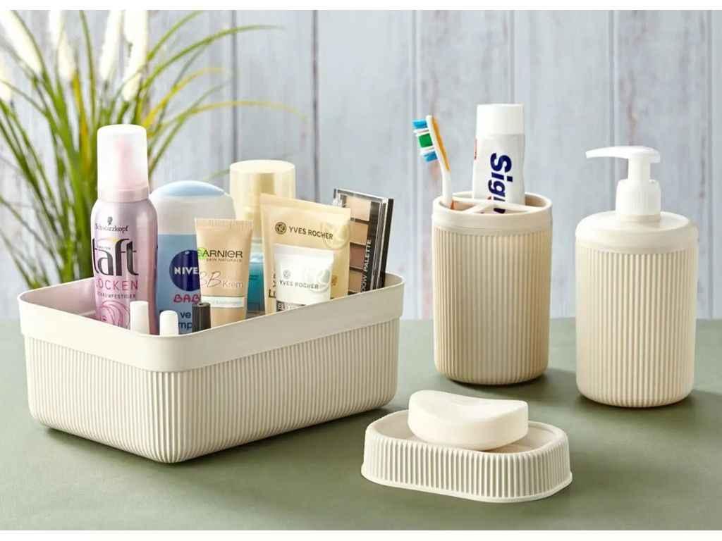 Набір для ванної 4пр. Alesta (доз.стак.мил.кошик) ТМ VOCE, фото 1