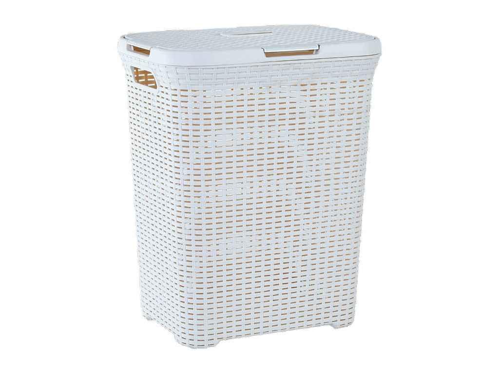 Корзина для білизни 50л 45*35*55см біла роза Ротанг ТМ АЛЕАНА, фото 1