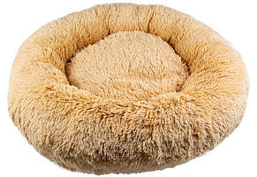 ММ-21 Пухнастики Лежанка Пончик бежева, 60х60 см