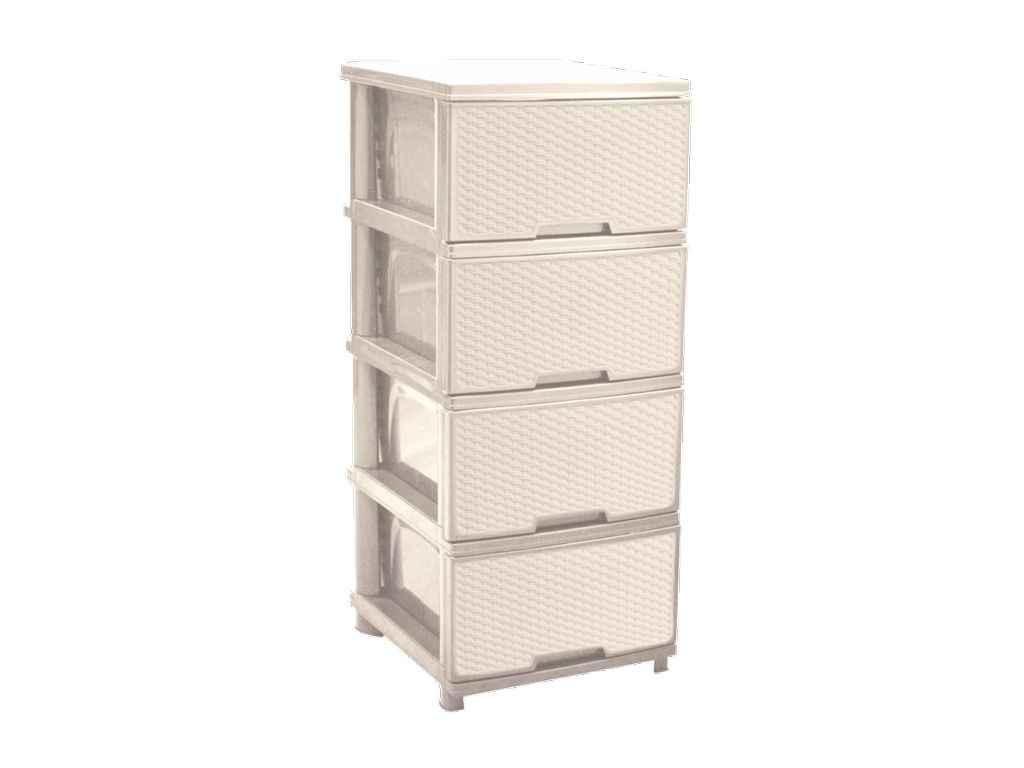 Комод 4-яр. кремовий Ротанг ТМ АЛЕАНА, фото 1