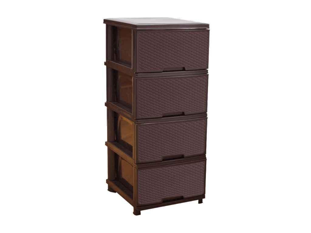 Комод 4-яр. темно-коричневий Ротанг ТМ АЛЕАНА, фото 1
