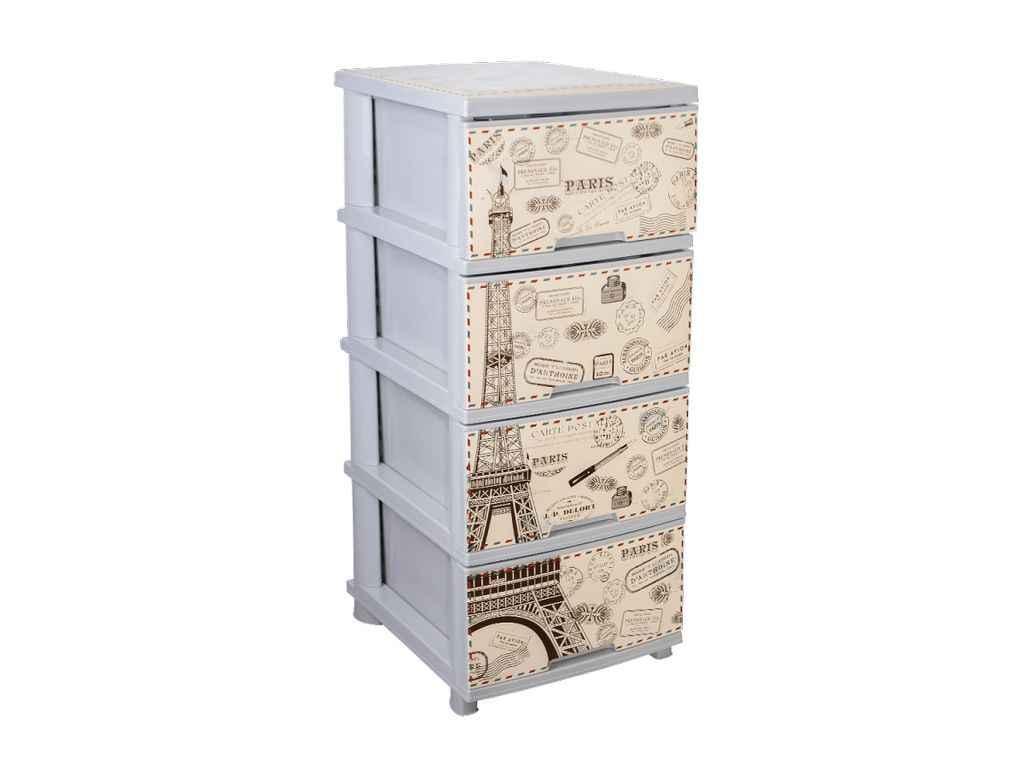 Комод 4-яр. кремовий з декором Париж ТМ АЛЕАНА, фото 1