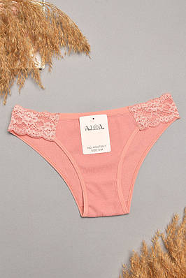 Труси жіночі темно-рожевого кольору з гіпюровими вставками 207855T Безкоштовна доставка