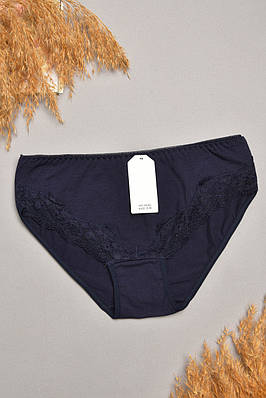 Труси жіночі темно-синього кольору з гіпюровими вставками 207859T Безкоштовна доставка