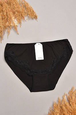 Труси жіночі чорного кольору з гіпюровими вставками 207860T Безкоштовна доставка