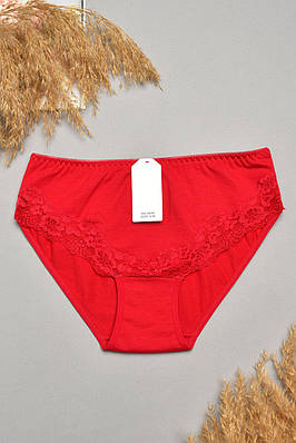 Труси жіночі бордового кольору з гіпюровими вставками 207861T Безкоштовна доставка