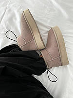 Жіночі черевики UGG ULTRA MINI PLATFORM BEIGE / CREAM SUEDE женские ботинки UGG на зиму