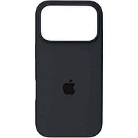 Силіконовий оригінальний круглий чохол для Apple iPhone 17 Pro (19) темно-сірий.