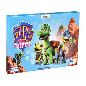 Настільна гра "Діно Патруль" Strateg 30645 ігрове поле 4 фішки, Toyman