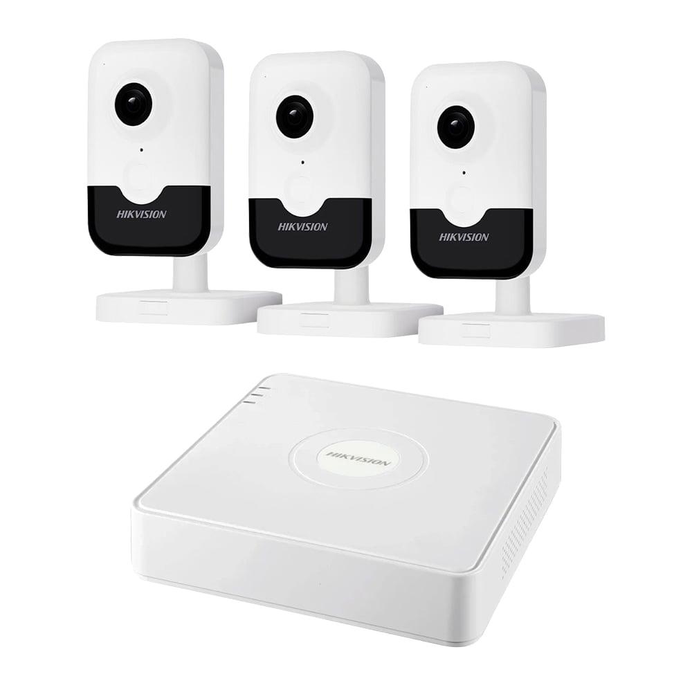 Комплект IP-відеоспостереження на 3 камери Hikvision IP-Video Kit 3x4MP (C) Mic WiFi: 3 внутрішні 4MP Wi-Fi відеокамери +, фото 1