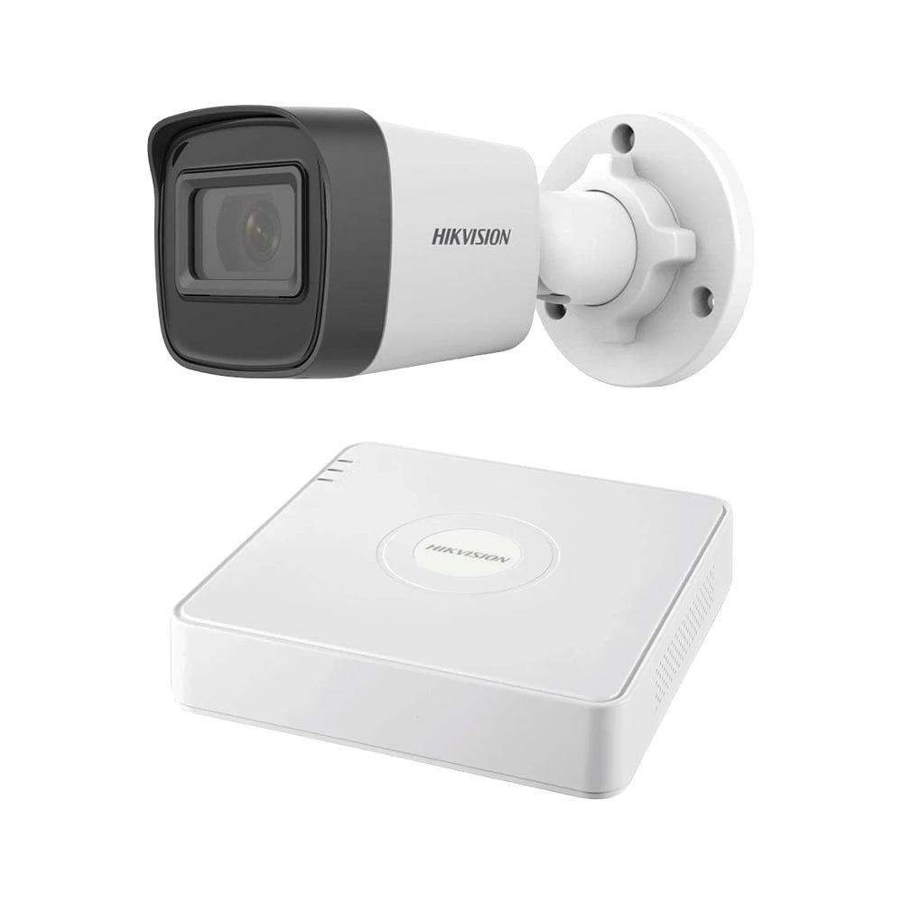 Комплект IP-відеонажива на 1 камеру Hikvision IP-Video Kit 1x2MP (B): 1 циліндрична 2MP відеокамера + 4-канальний 6Mp, фото 1