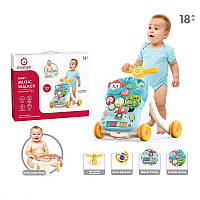 Каталка YL 623 Штрих=50142 (12) 2 кольори, пісні англійською, звуки, мелодії, піаніно, пальчикові ігри, сортер, в коробці