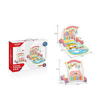 Ходунки HE 0613 (12) 2в1, килимок, музична панель, музика, підсвічування, 5 підвісок, люстерко, брязкальця, в коробці