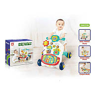 Ходунки-каталка 839 (6) 3в1, знімне піаніно, стіл, музика, ноти, звуки тварин, підсвічування, пальчикові ігри, сортер, тріскачка,