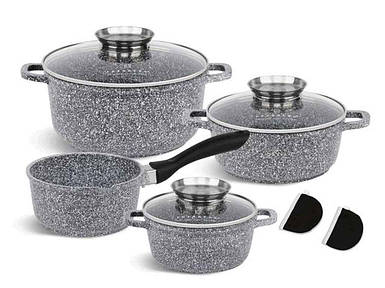 Набір посуду 8пр. 1,3/1,3/2,3/4,7л з антипригарним гранітним покриттям 8010 ТМ EDENBERG