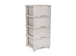 Комод 4-яр. біла роза Ротанг ТМ АЛЕАНА