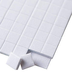 Скотч двосторонній Квадратики, 12х12х3 мм, аркуш 13,1х7,2 см, (66 шт)