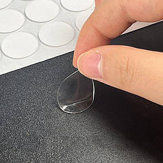 Скотч двосторонній Кружечки, 15х0,5 мм, на аркуші (50 шт)