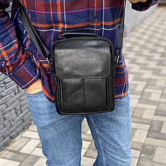 Чоловіча ділова сумка барсетка натуральна шкіра багато відділень Modern leather