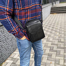 Чоловіча ділова сумка барсетка натуральна шкіра багато відділень Modern leather, фото 5