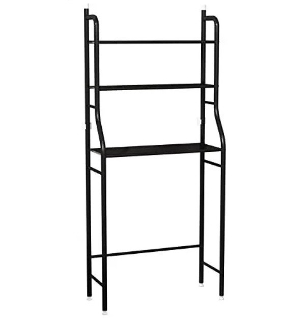 Полиця-стелаж підлогова над пральною машиною Чорна | Полиця у ванну | Етажерка для ванної, фото 1