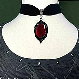 Шикарний готичний чокер вампір з чорним каменем кристалом намисто, фото 8