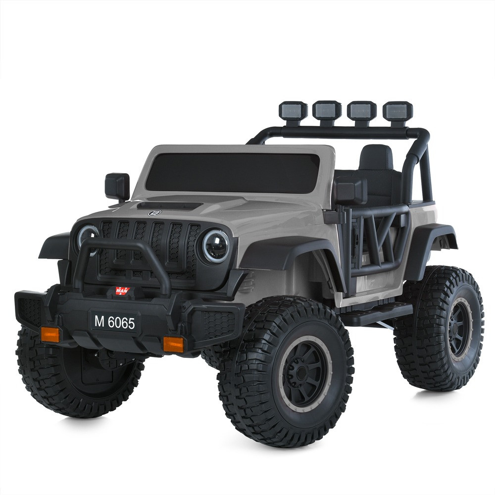Електромобіль двомісний дитячий Jeep Rubicon 4X4 (сірий колір), фото 1