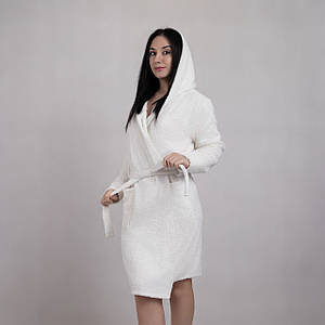 Жіночий махровий бавовняний халат "cotton lux" р50! БІЛИЙ КОЛІР!!!!
