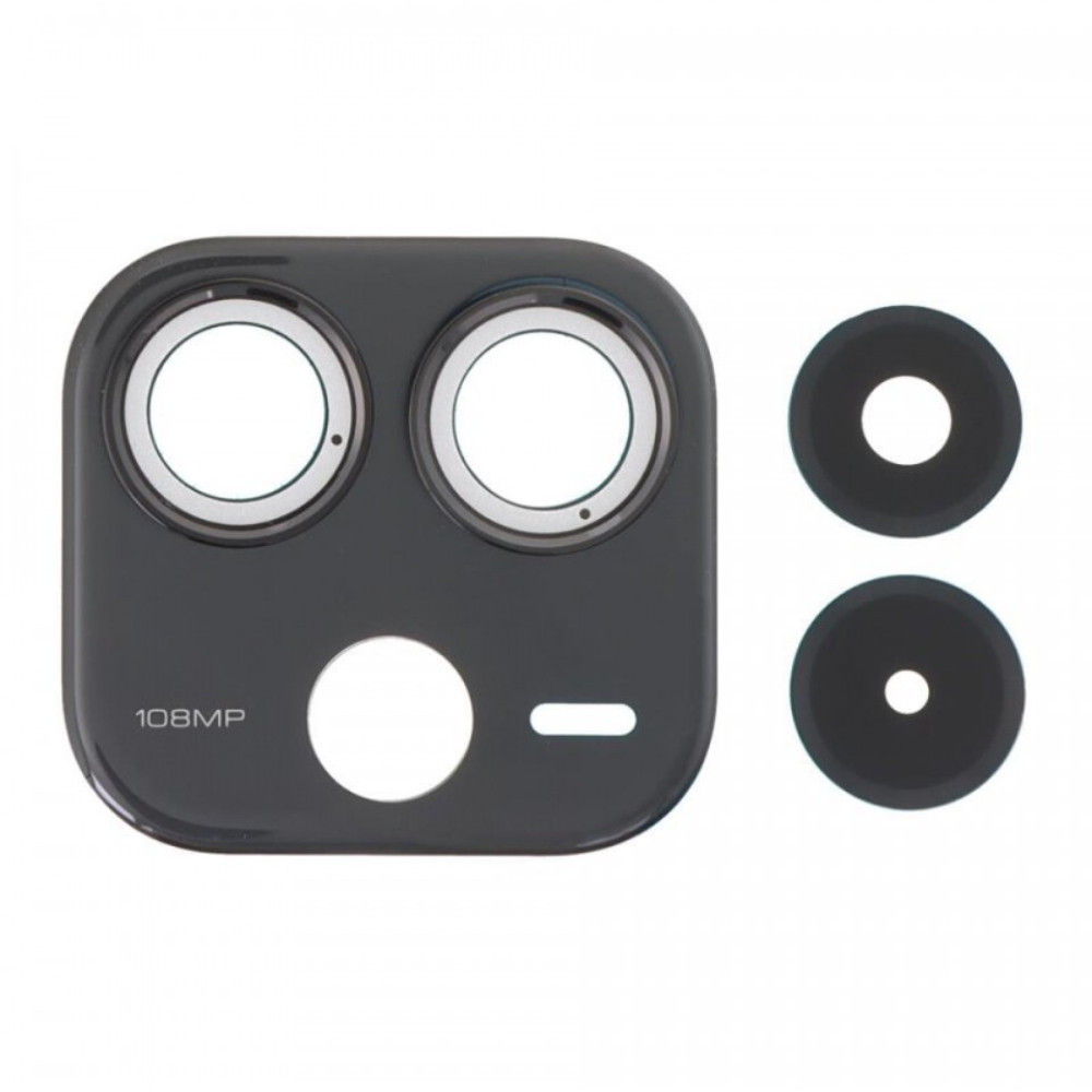 Скло камери Xiaomi Redmi Note 14 4G з рамкою чорного кольору, Midnight Black, фото 1