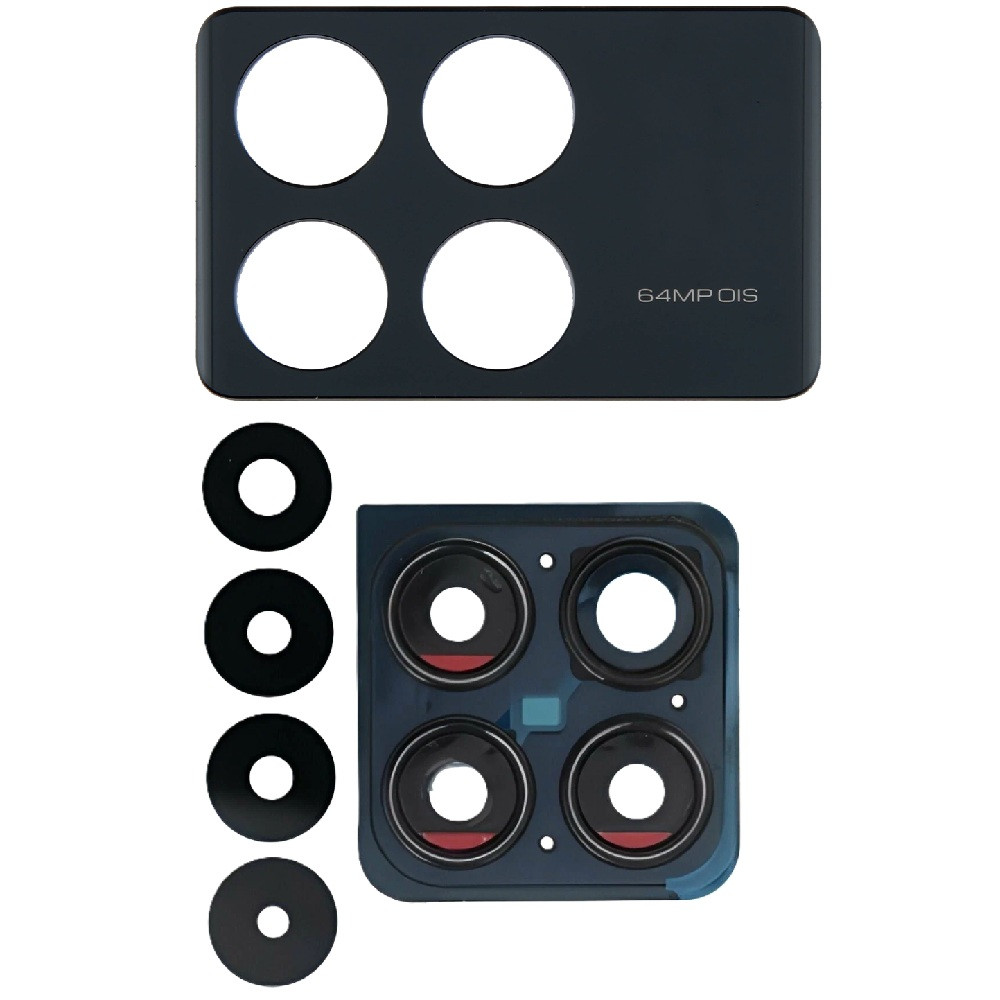 Скло камери Xiaomi Poco X6 Pro з рамкою чорного кольору, фото 1