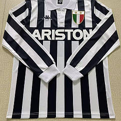 Футболка з довгим рукавом лонгслів Ювентус ретро Італія Ariston Juventus Italy домашня сезон 1984-1985