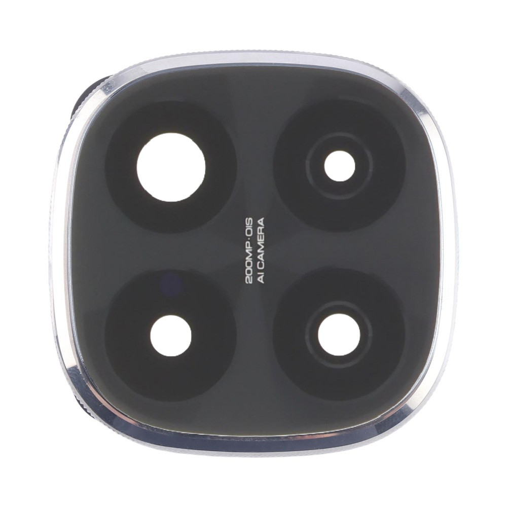 Скло камери Xiaomi Redmi Note 14 Pro+ 5G з рамкою сріблястого кольору, фото 1