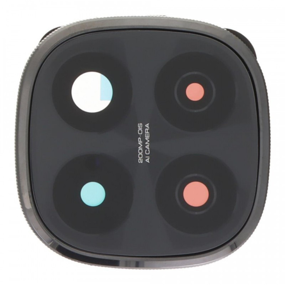 Скло камери Xiaomi Redmi Note 14 Pro+ 5G з рамкою чорного кольору, фото 1