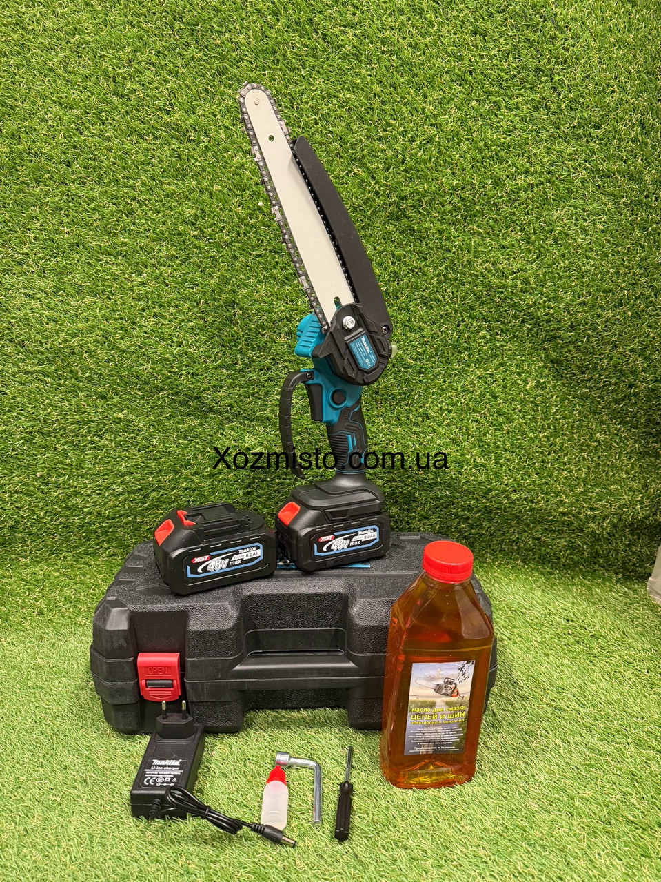 Акумуляторна безщіткова міні-пила Makita DUK198Z (48В, 6Аh, шина 20 см) в подарунок 1л масла, фото 1