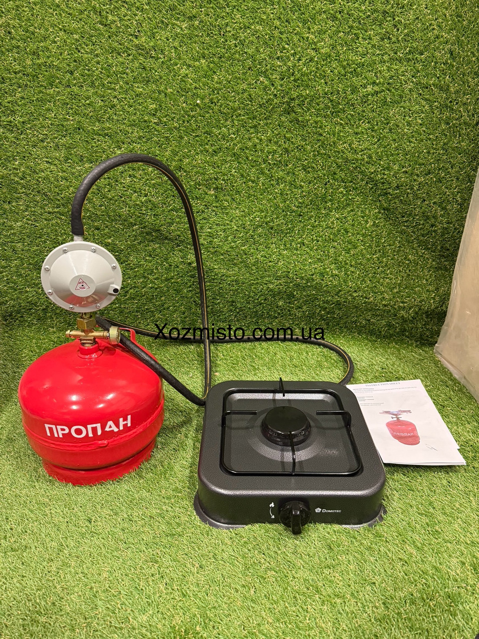 Газова плита однокомфоркова — + Баллон 5 л + редуктор зі шлангом + пальник на балон у подарунок, фото 1