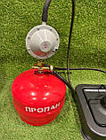 Газова плита однокомфоркова — + Баллон 5 л + редуктор зі шлангом + пальник на балон у подарунок, фото 2