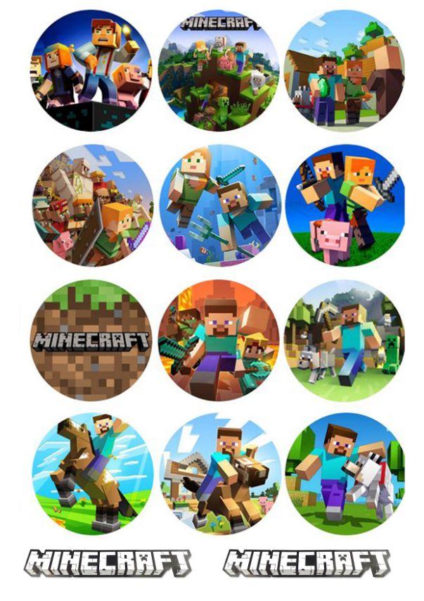 Вафельна картинка для капкейків "MINECRAFT" /ВК-0138/  - А4, фото 1