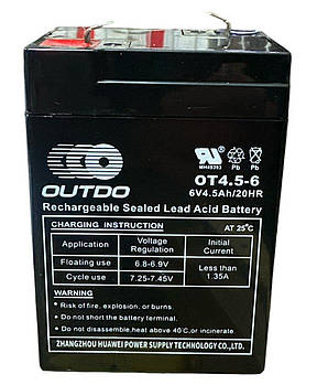 Акумулятор 6в 4.5 ампер (70-100-47) гель