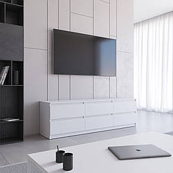 Тумба для телевізора з 6-ма висувними ящиками з ДСП Сучасна комода для спальні або вітальні 180 см