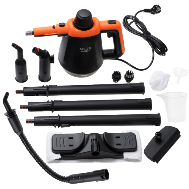 Пароочисник для прибирання будинку, парогенератор з комплектом насадок Adler AD 7038bo 2000 вт. 450 мл., фото 1