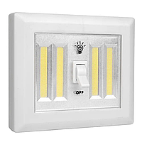 Переносний ліхтарик із тумблером на магнітах, від батарейок, BL 604 COB/Настінний світильник-вимикач