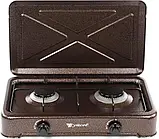 Газова настільна плита Yucel O 200 LPG black на 2 конфорки Коричневий, фото 2