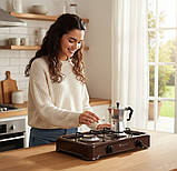 Газова настільна плита Yucel O 200 LPG black на 2 конфорки Коричневий, фото 10