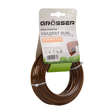 Ліска для тримера Grosser квадрат dual 2.0мм х 15м